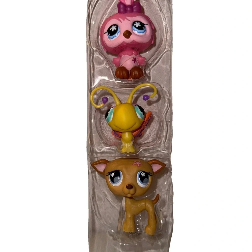 LITTLEST‎ PET SHOP LPS Cuddliest 3 pc Bird #496 Butterfly #497 Dog #498 NIP 2007